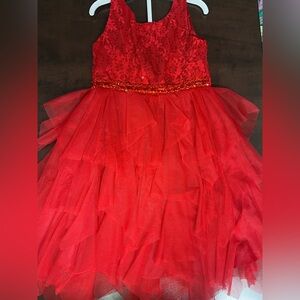 Charming Red Lace Kids Dress